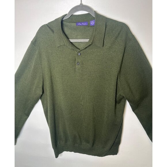 Alan Flusser Merino Wool Blend Collared Sweater Size Large - Picture 2 of 7